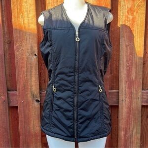 Laurel Black Quilted Vest with Modern Design Size M (38)